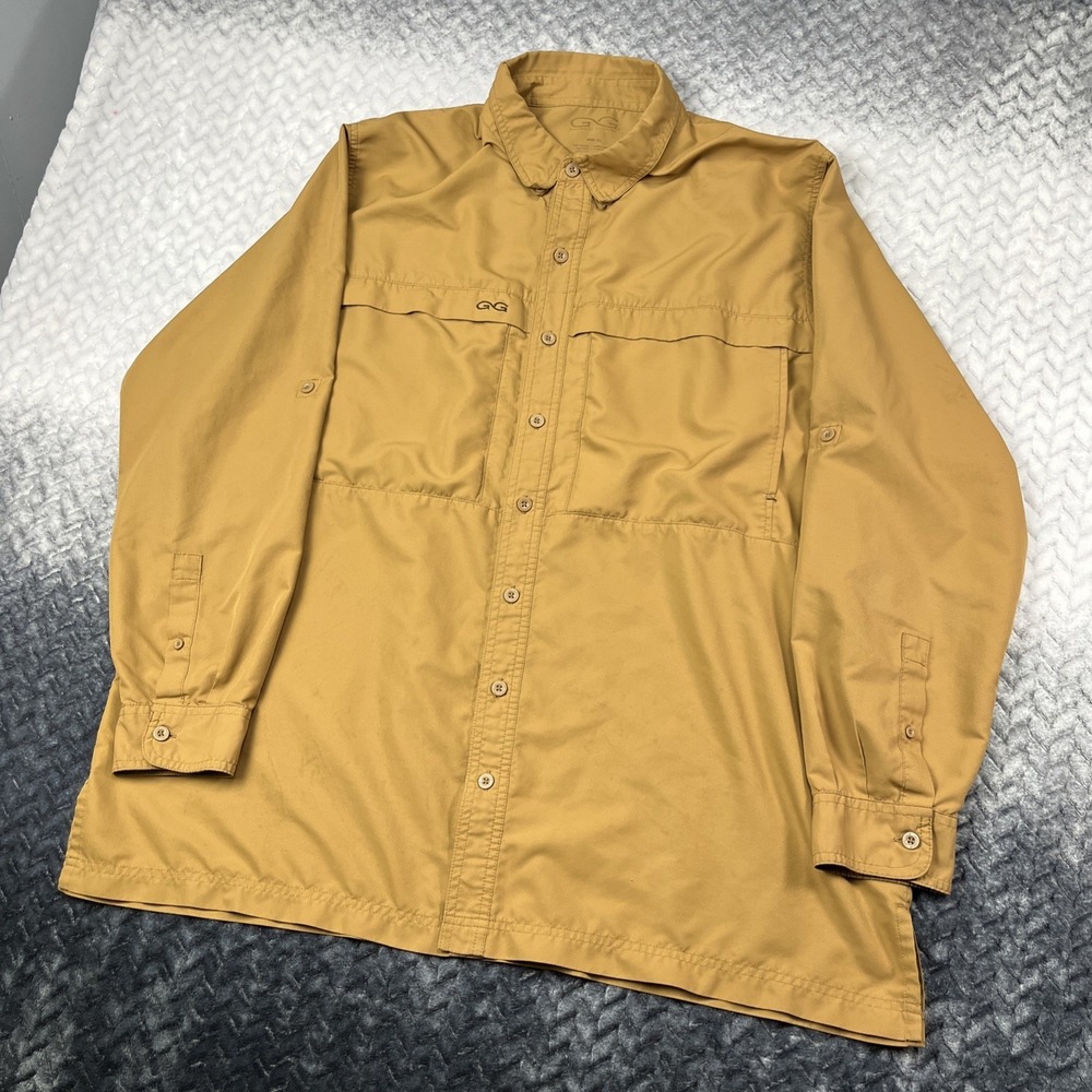 GameGuard Shirt Mens 2XL Button Vented Performance Rust Orange *stains